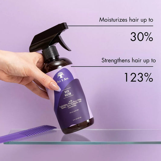 As I Am Rice Water Hair Spray - 16 Fl Oz: Vegan, Paraben-Free, Moisturizing, Liquid