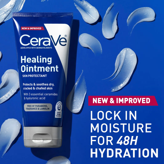 Skin Care Healing with Petrolatum for Long-Lasting Dry Cracked Skin Relief Ointment 1.89 Oz