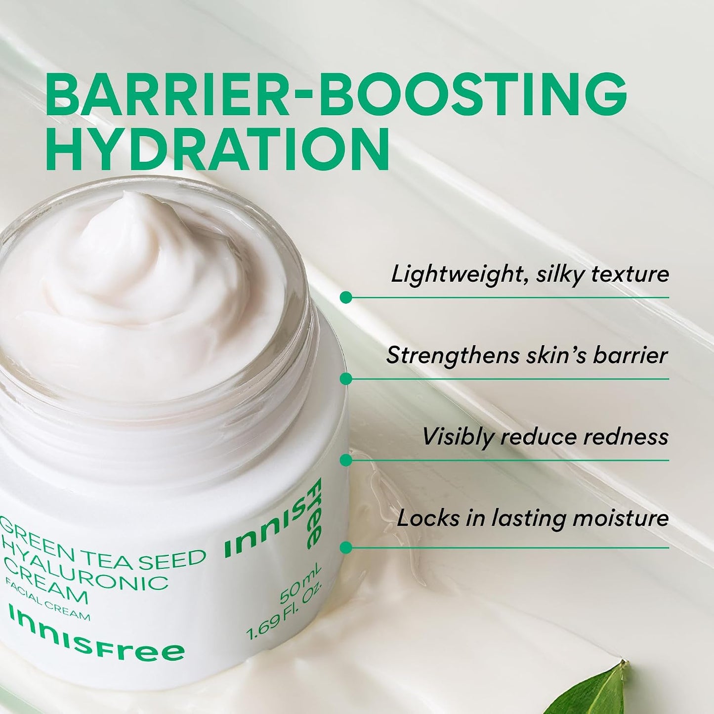Innisfree Green Tea Amino Acid Cleansing Foam, Sulfate-Free Hydrating Korean Face Wash, Gentle Lather, Ph-Balanced Skincare