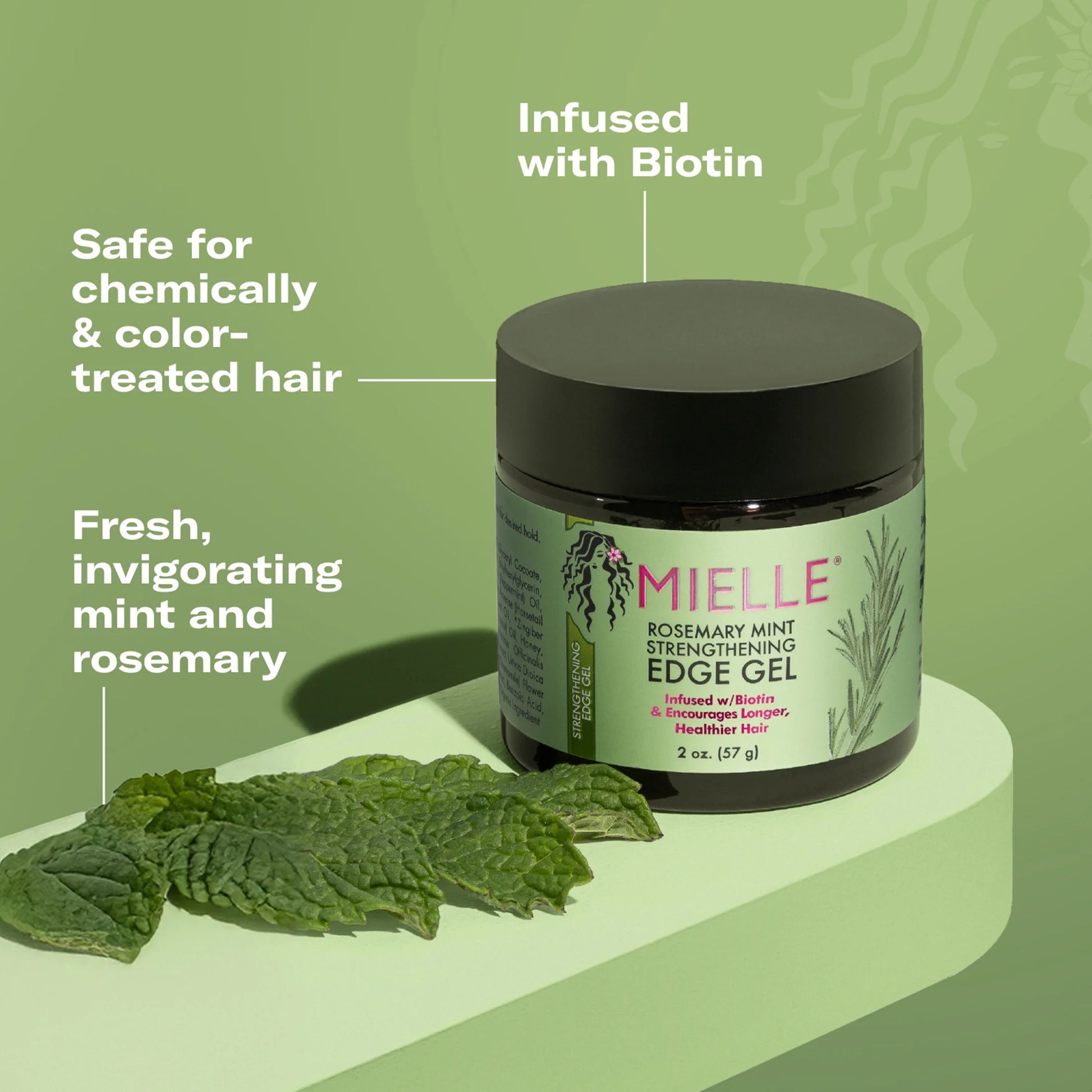 Mielle Rosemary Mint Strengthening Edge Hair Gel - 2 Oz