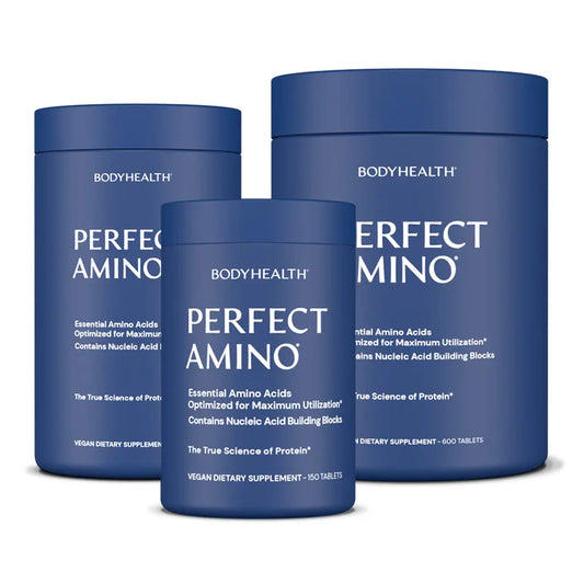 BODYHEALTH Perfect Amino Tablets - Essential Amino Acids & Bcaas Muscle Recovery Protein without Caloric - Vegan, No Gluten, Dairy, Soy, Sugar Supplement, Optimum Protein Health & Fitness Healthcare Dietary, Protein Powder, Gym, Collagen