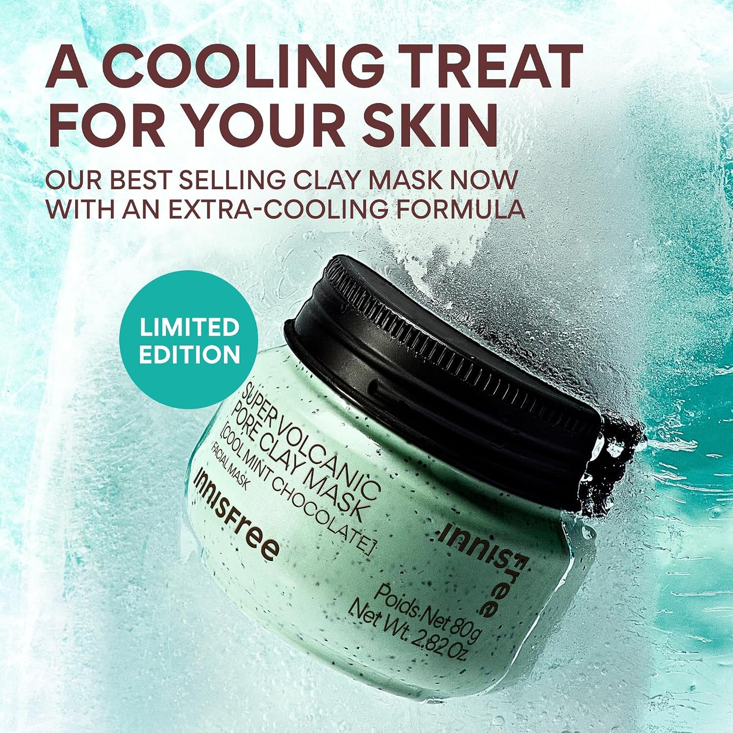 Innisfree Super Volcanic Clay Mask, Pore Cleansing & Oil Control Face Mask for Oily Skin with AHA, Korean Wash-Off Clay Mask for Clogged Pores