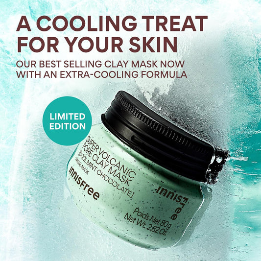 Innisfree Super Volcanic Clay Mask, Pore Cleansing & Oil Control Face Mask for Oily Skin with AHA, Korean Wash-Off Clay Mask for Clogged Pores
