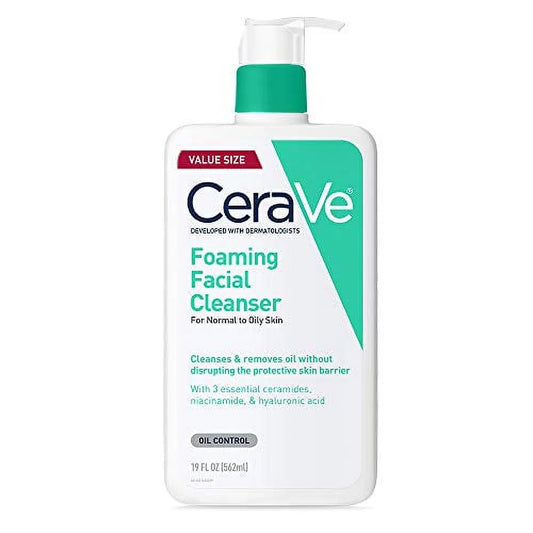 (2 Pack)  Foaming Facial Cleanser | Makeup Remover and Daily Face Wash for Oily Skin | 19 Fluid Ounce