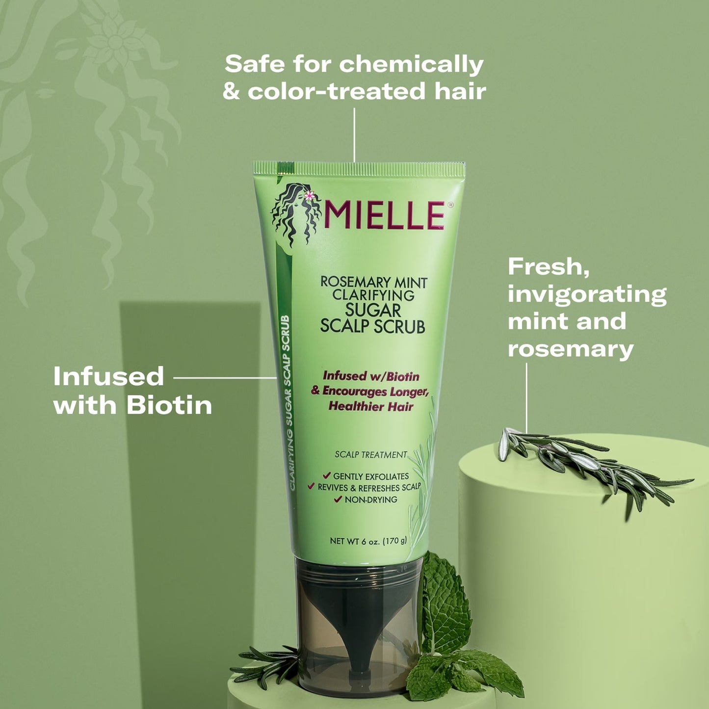 Mielle Rosemary Mint Clarifying Sugar Scalp Scrub - 6 Oz