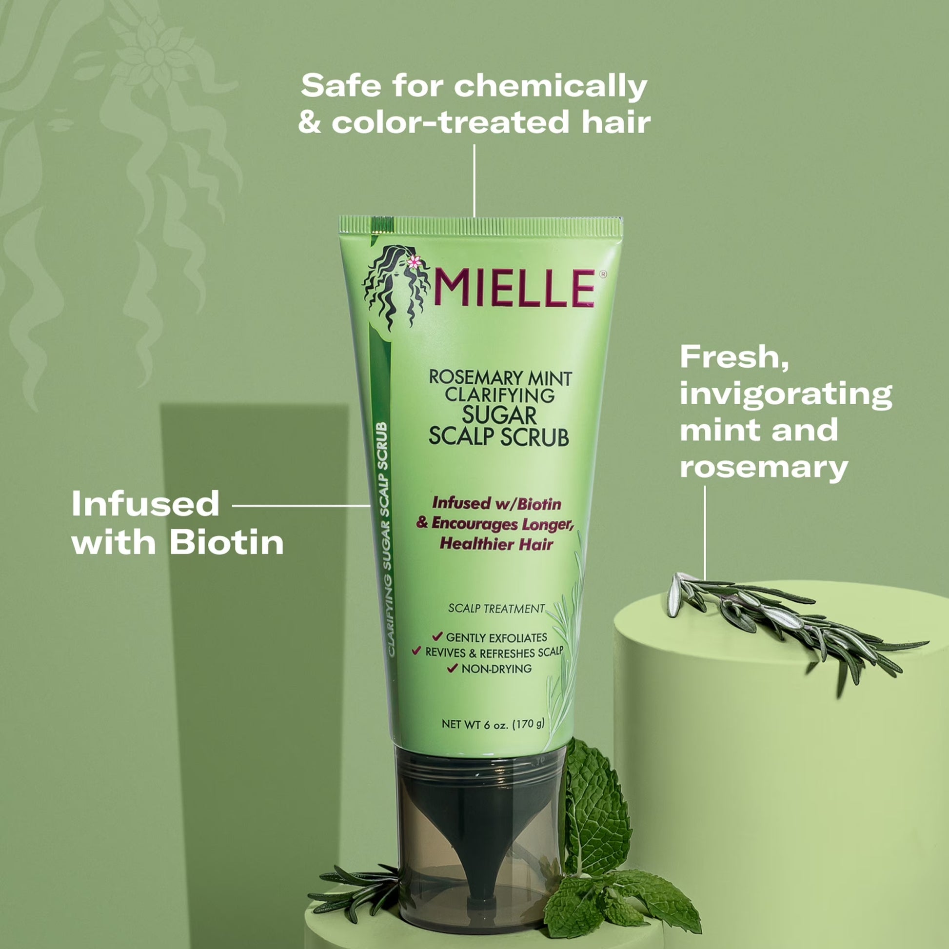 Mielle Rosemary Mint Clarifying Sugar Scalp Scrub - 6 Oz
