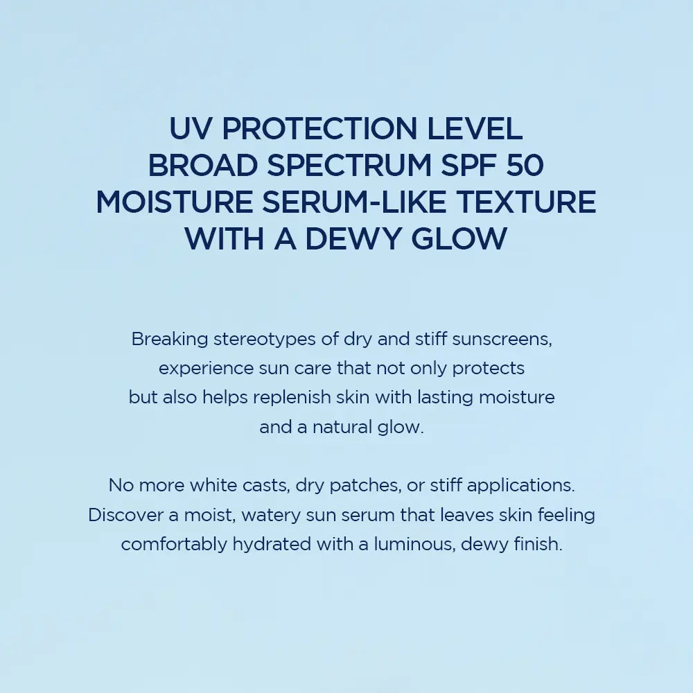 [SKIN1004 Official Shop] Hyalu-Cica Water-Fit Sun Serum UV 50Ml (OTC) - Lightweight Sunscreen for Daily Use, Korean Sunscreen, Watery and Creamy Texture, Sunscreen for Sensitive Skin