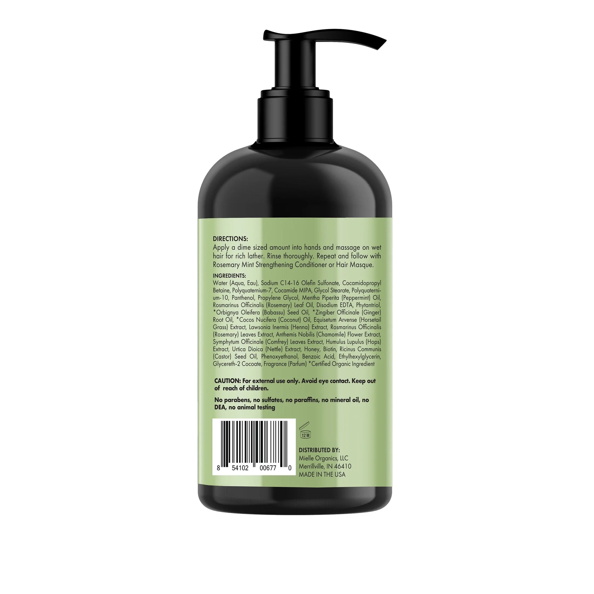 Mielle Rosemary Mint Strengthening & Clarifying Shampoo - 12 Fl Oz
