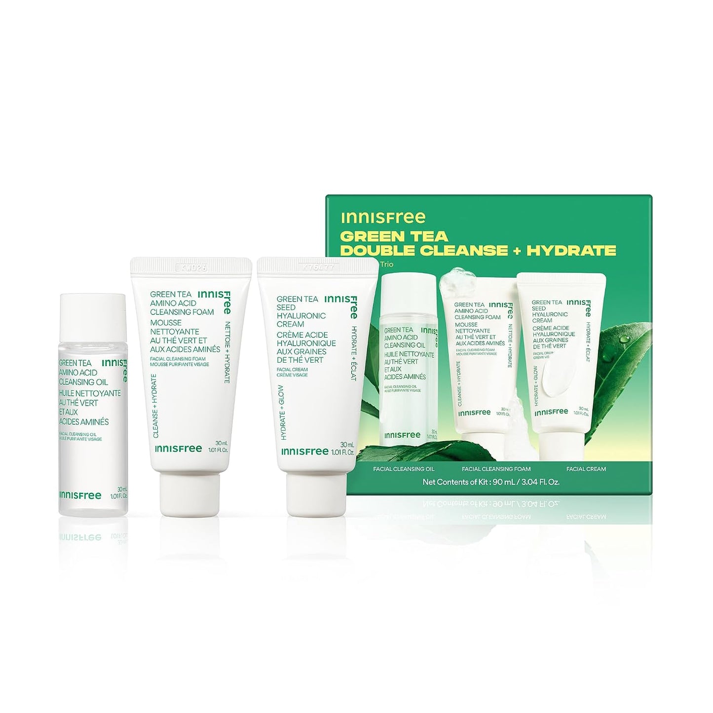 Innisfree Green Tea Amino Acid Cleansing Foam, Sulfate-Free Hydrating Korean Face Wash, Gentle Lather, Ph-Balanced Skincare