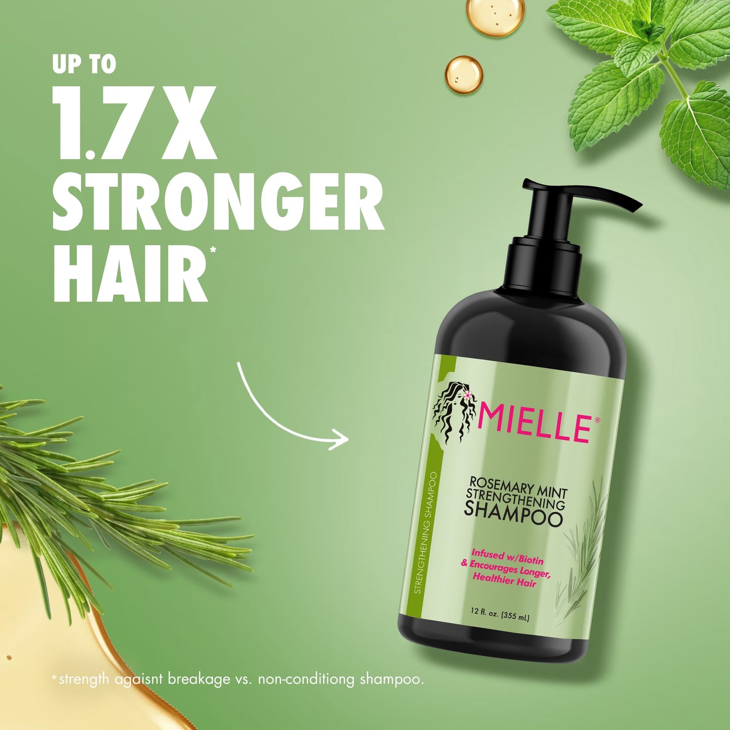 Mielle Rosemary Mint Strengthening & Clarifying Shampoo - 12 Fl Oz