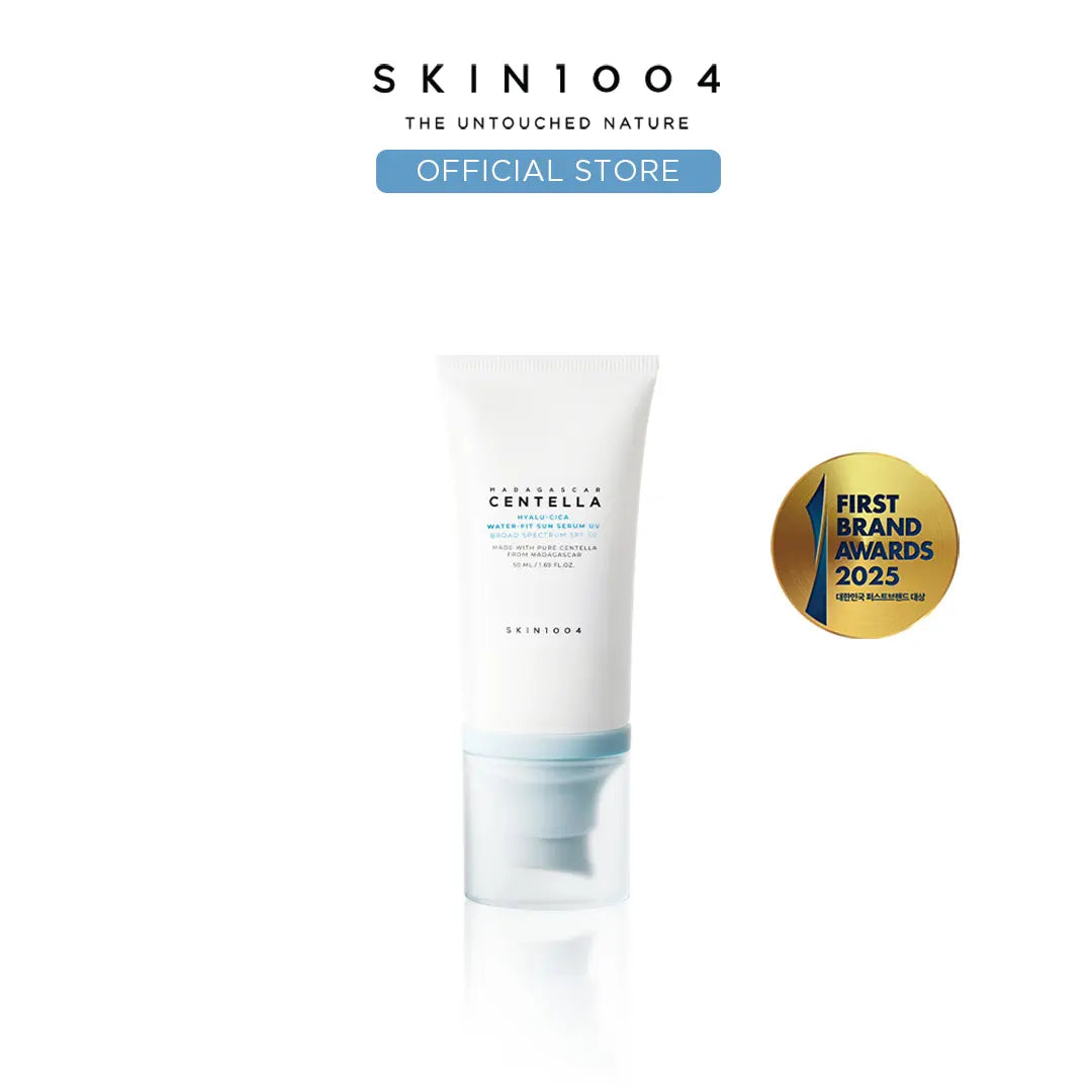 [SKIN1004 Official Shop] Hyalu-Cica Water-Fit Sun Serum UV 50Ml (OTC) - Lightweight Sunscreen for Daily Use, Korean Sunscreen, Watery and Creamy Texture, Sunscreen for Sensitive Skin