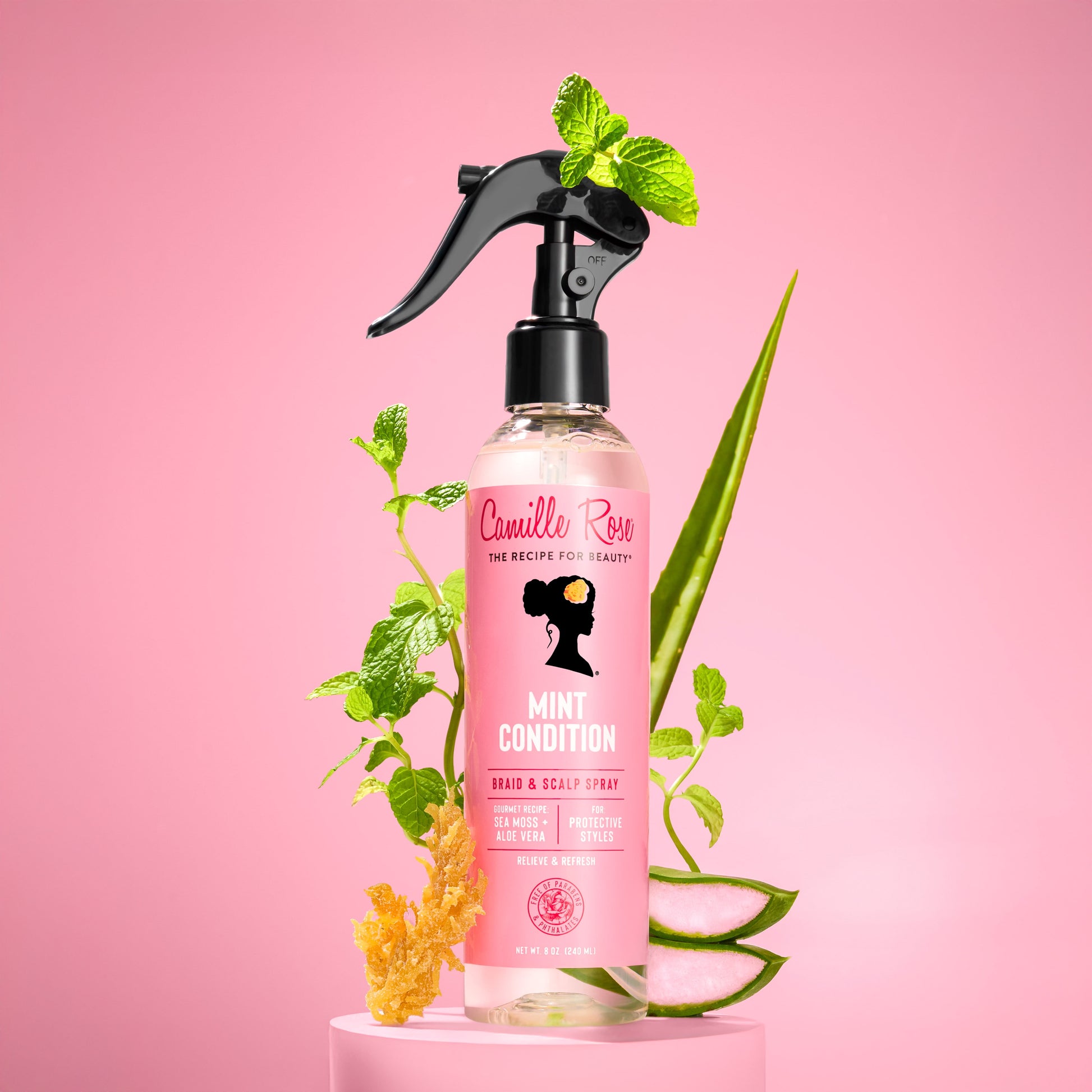 Mint Condition Relieve & Refresh Braid & Scalp Spray with Sea Moss & Aloe Vera, 8Oz