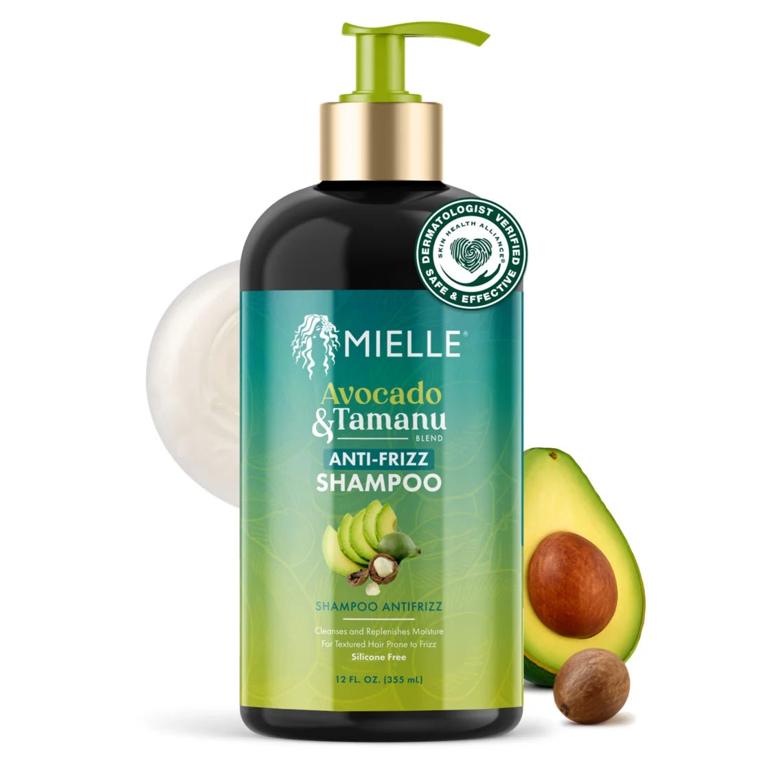 Mielle Avocado and Tamanu Anti-Frizz Shampoo 12 Fl Oz