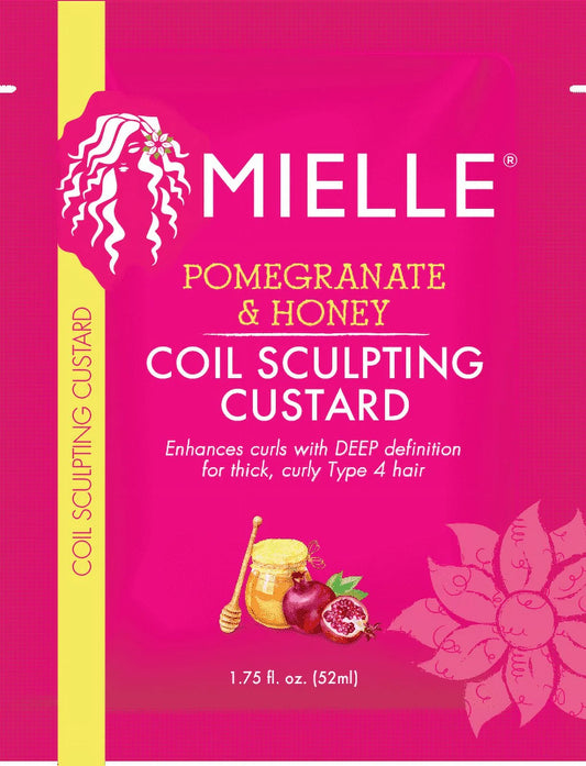 (6 Pack) Mielle Pomegranate & Honey Coil Sculpting Custard Packette, 1.75 Fl Oz, Moisturizing, Female