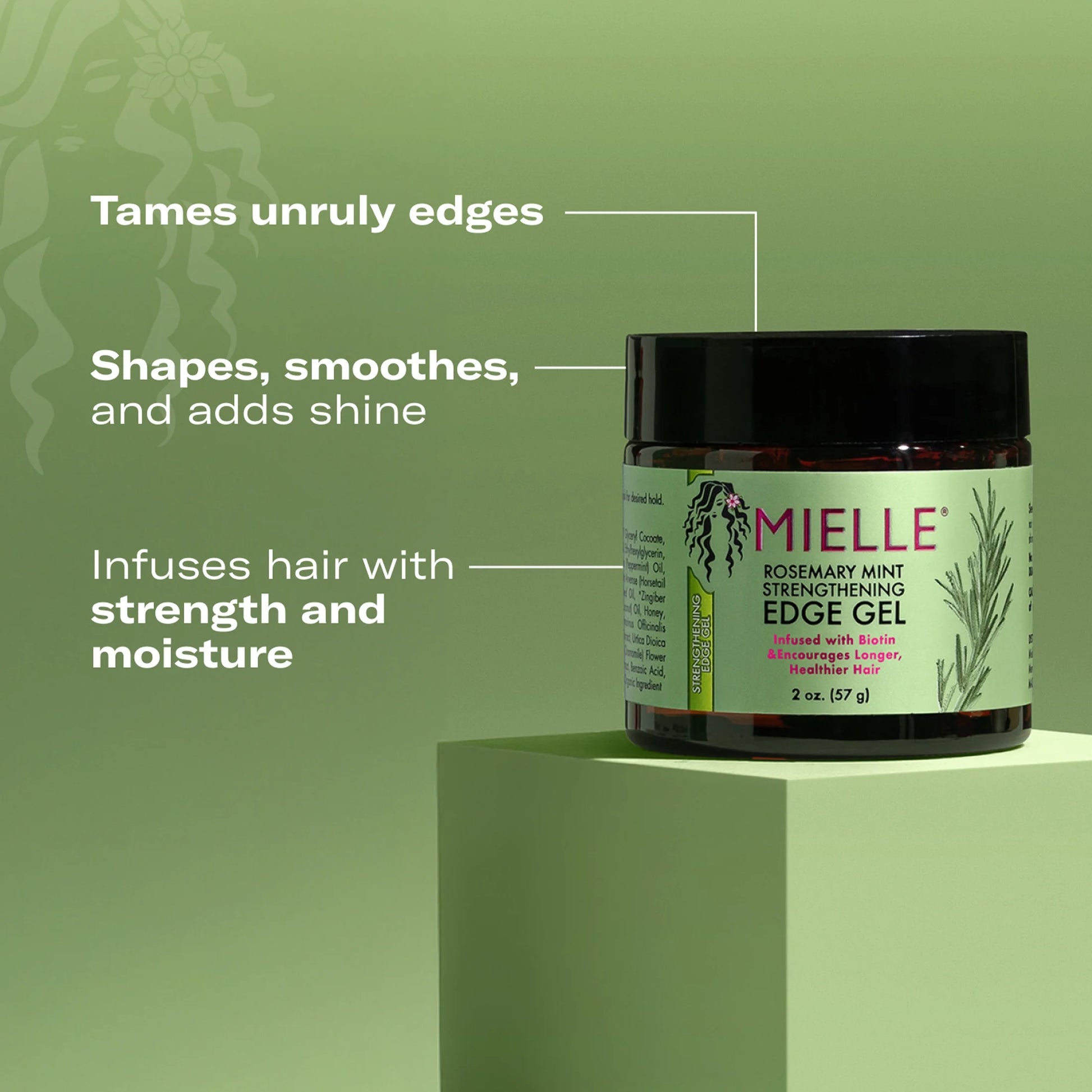 Mielle Rosemary Mint Strengthening Edge Hair Gel - 2 Oz
