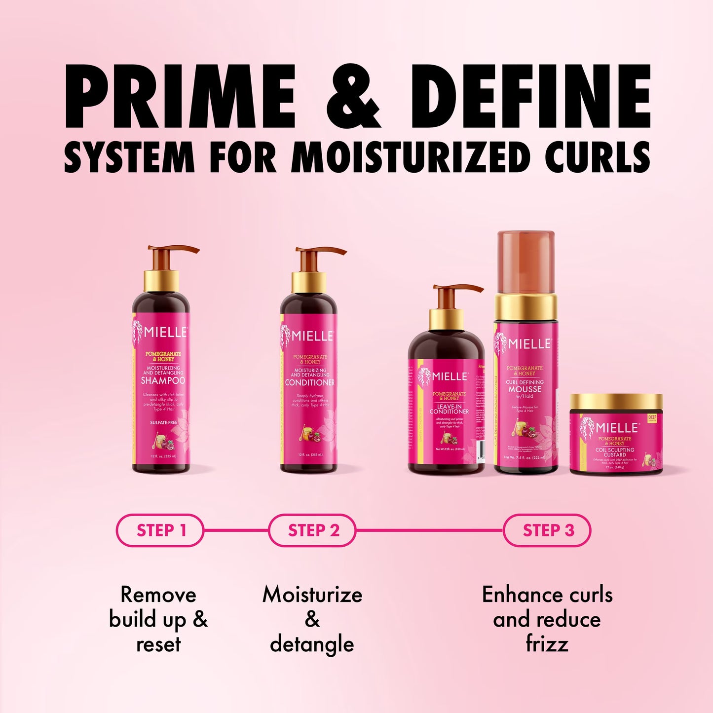 Mielle Pomegranate and Honey Coil Sculpting Custard - 12 Oz