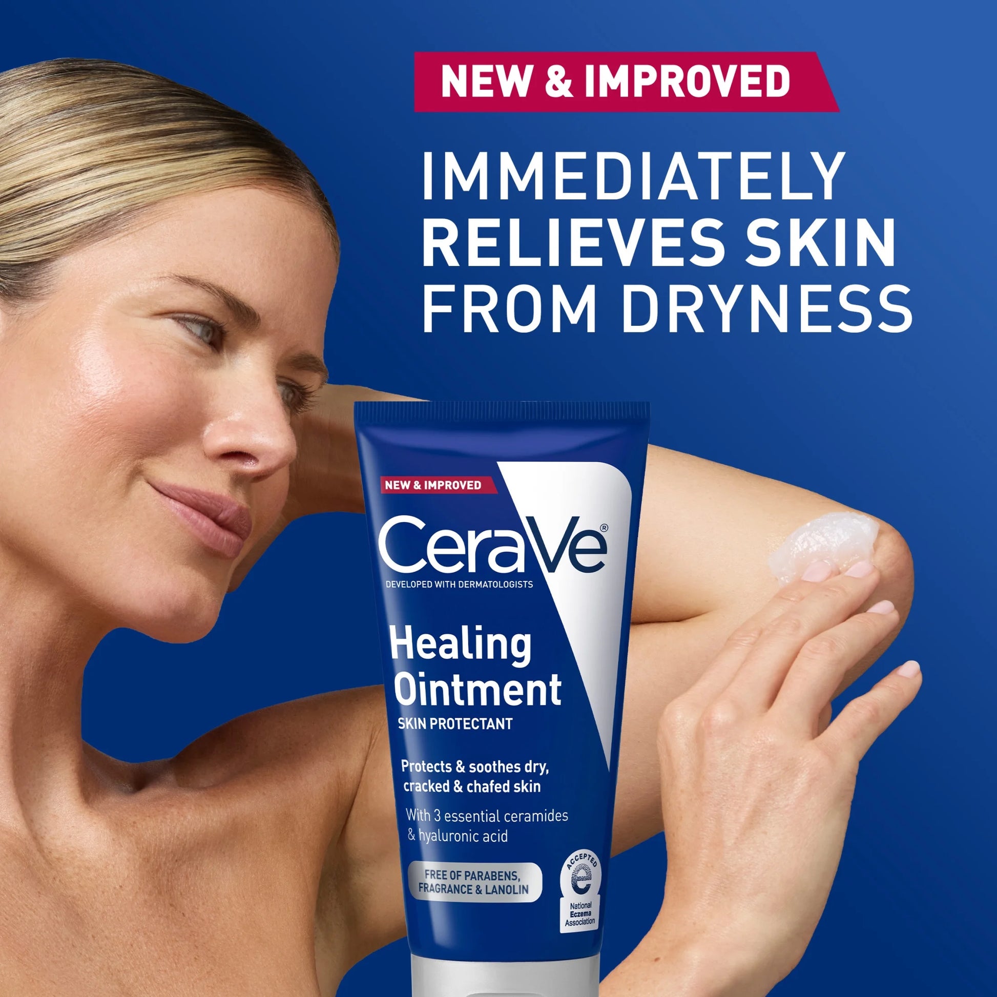 Skin Care Healing with Petrolatum for Long-Lasting Dry Cracked Skin Relief Ointment 1.89 Oz