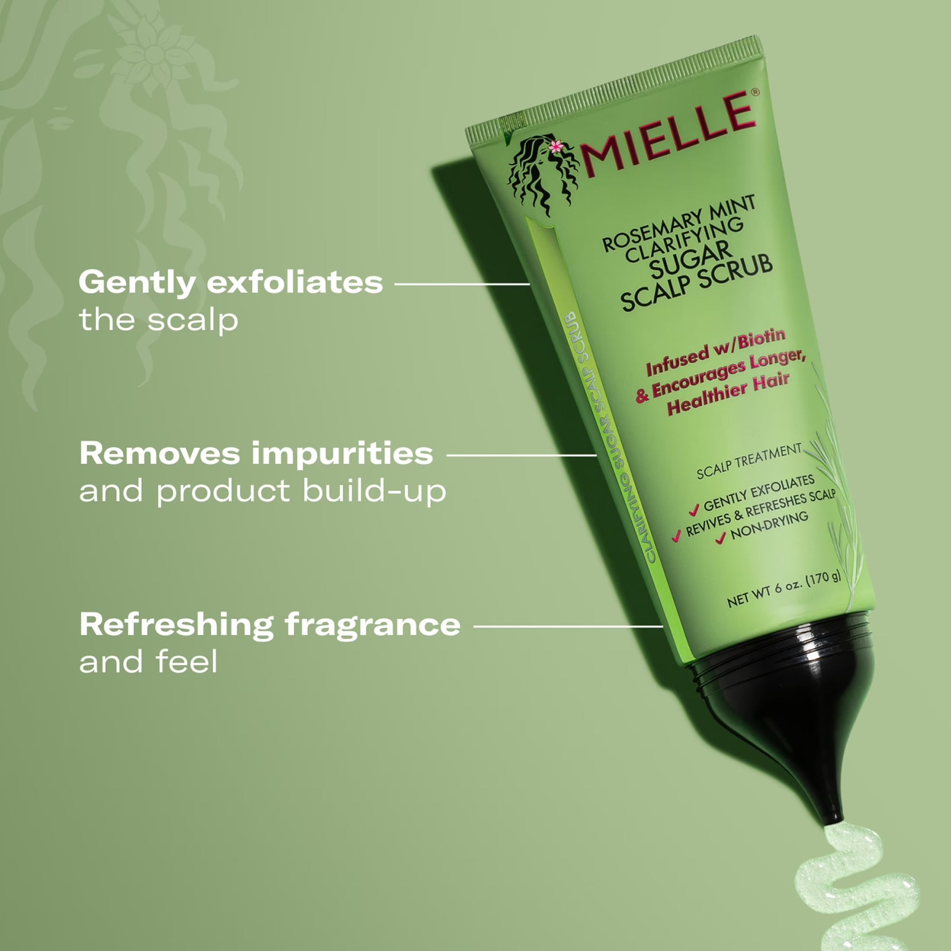 Mielle Rosemary Mint Clarifying Sugar Scalp Scrub - 6 Oz