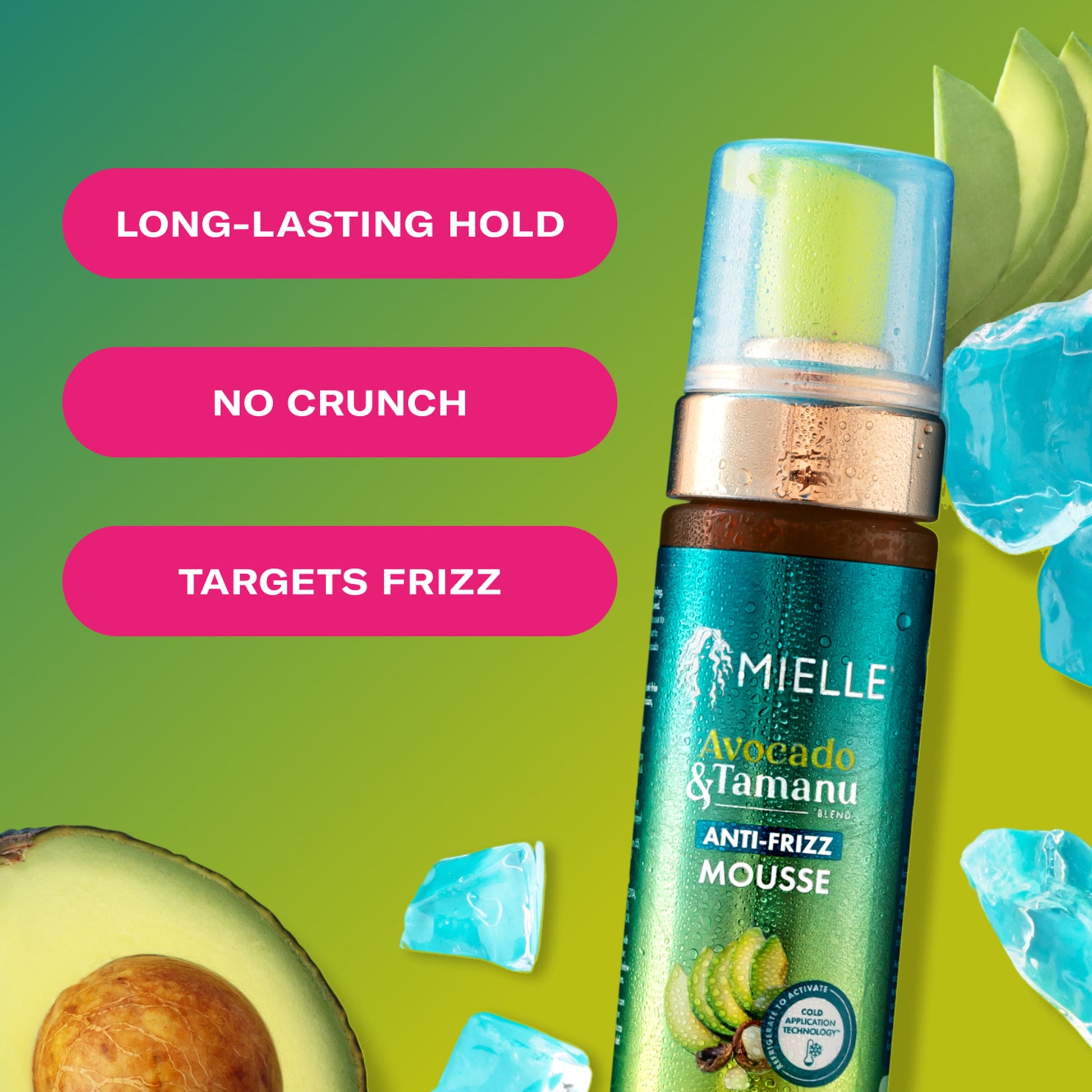 Mielle Avocado and Tamanu Anti-Frizz Mousse 7.5 Fl. Oz.