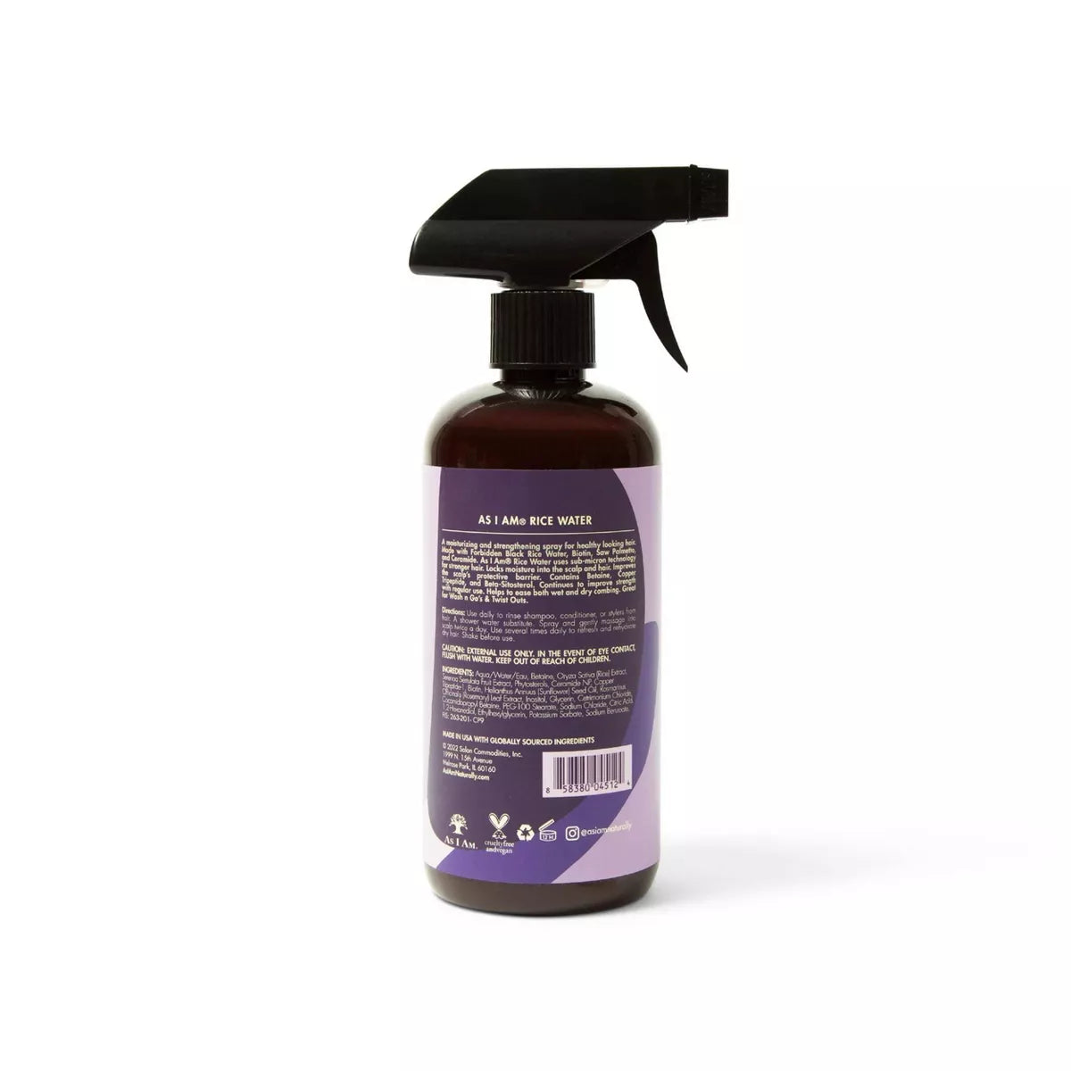 As I Am Rice Water Hair Spray - 16 Fl Oz: Vegan, Paraben-Free, Moisturizing, Liquid