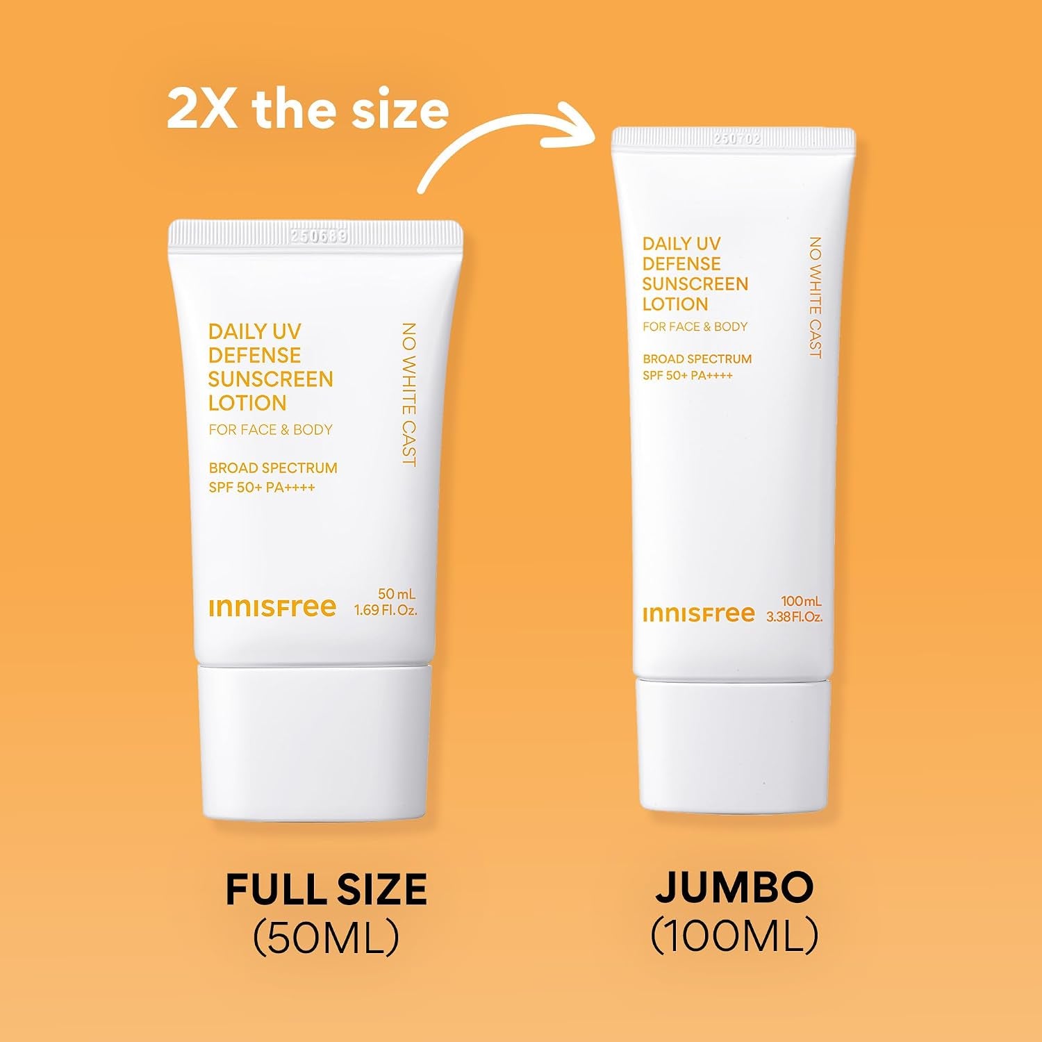 Innisfree Daily UV Defense SPF 50+ PA++++ Korean Face & Body Sunscreen, Broad Spectrum, Invisible Finish, No White Cast, Lightweight, Hydrating