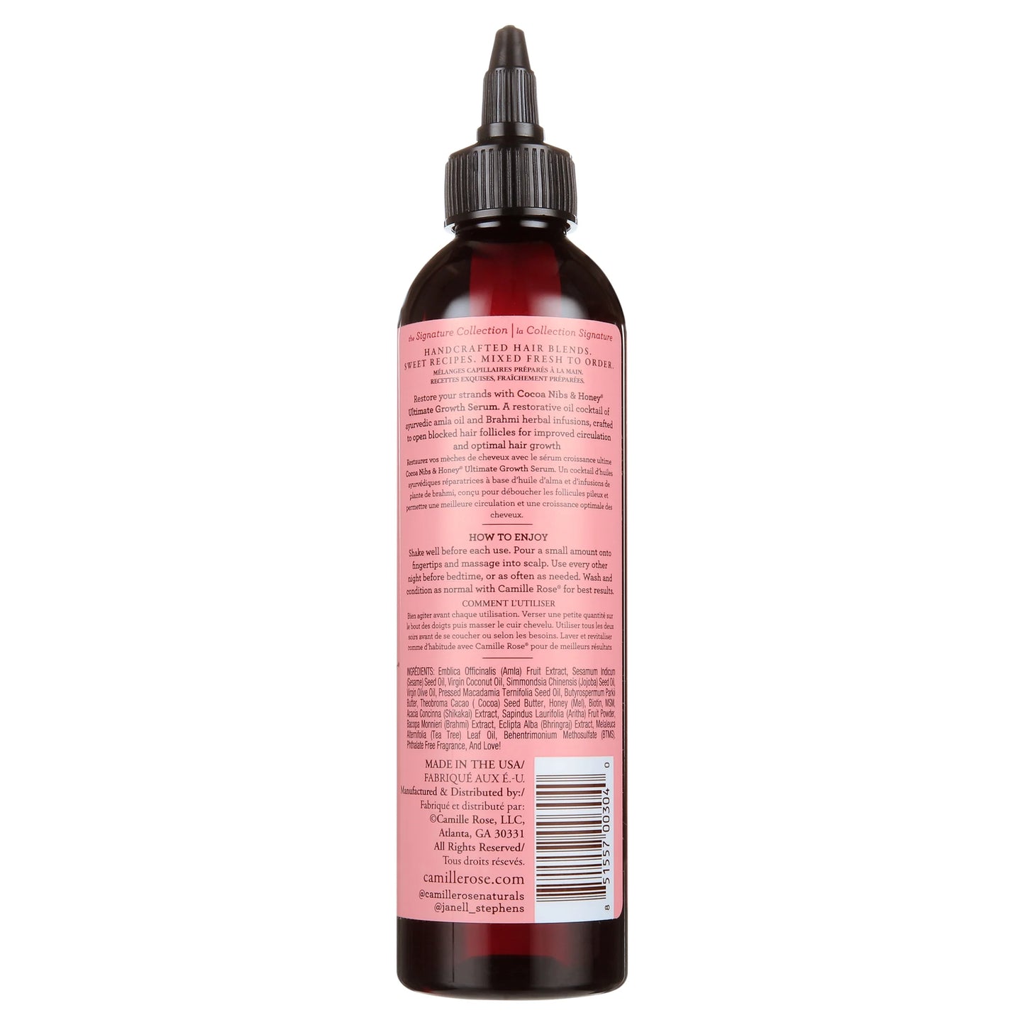 Cocoa & Honey Ultimate Strength and Restore Serum with Virgin Amla Oil & Brahmi Oil 8Oz