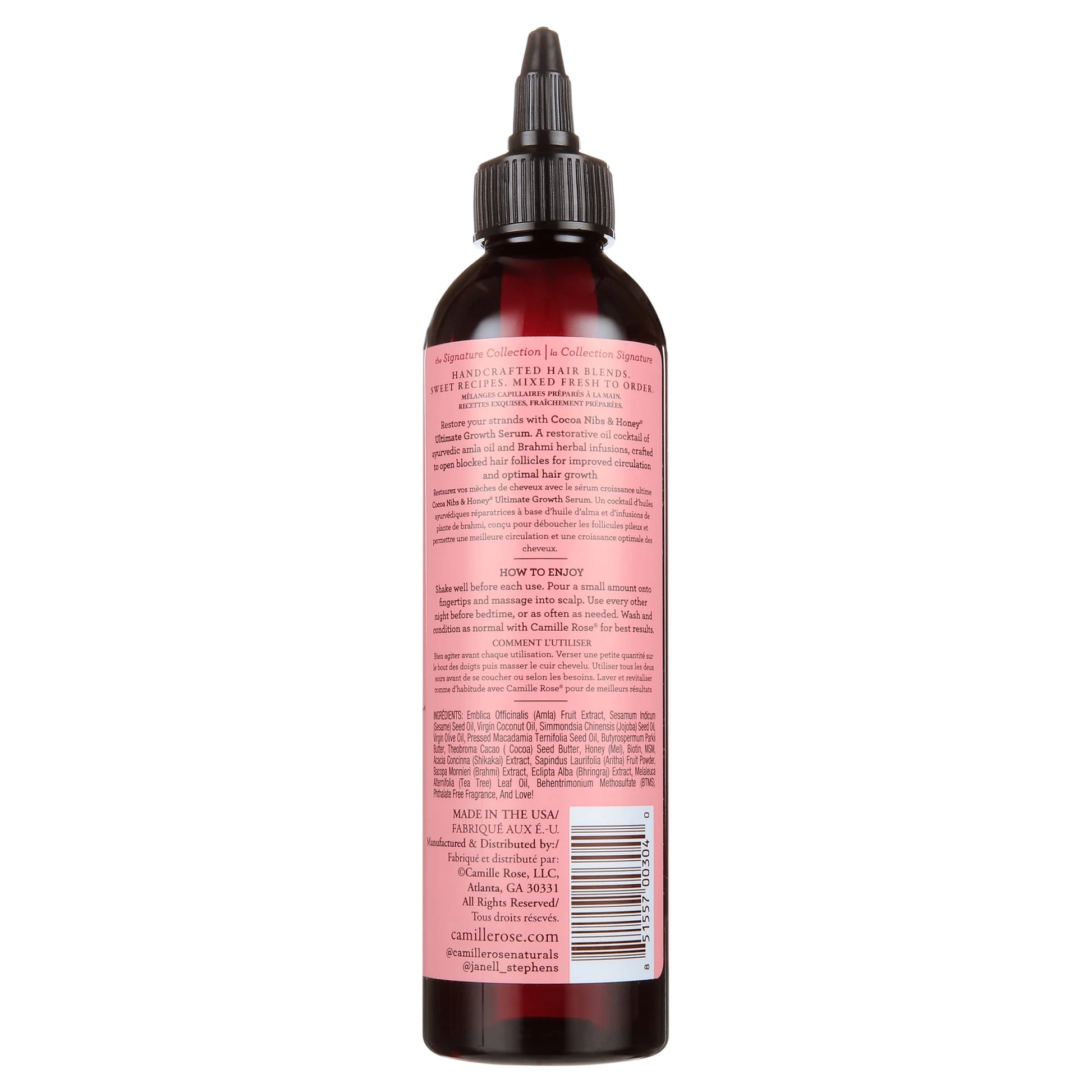 Cocoa & Honey Ultimate Strength and Restore Serum with Virgin Amla Oil & Brahmi Oil 8Oz