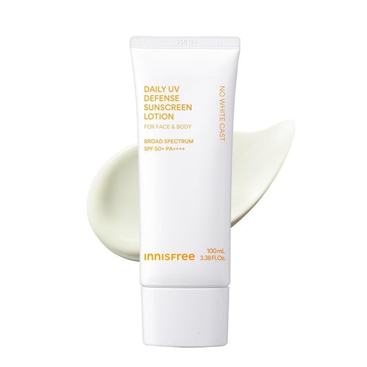 Innisfree Daily UV Defense SPF 50+ PA++++ Korean Face & Body Sunscreen, Broad Spectrum, Invisible Finish, No White Cast, Lightweight, Hydrating