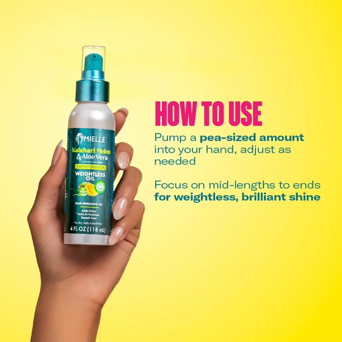 Mielle Kalahari Melon & Aloe Veradeep Hydration Weightless Oil - 4 Oz.