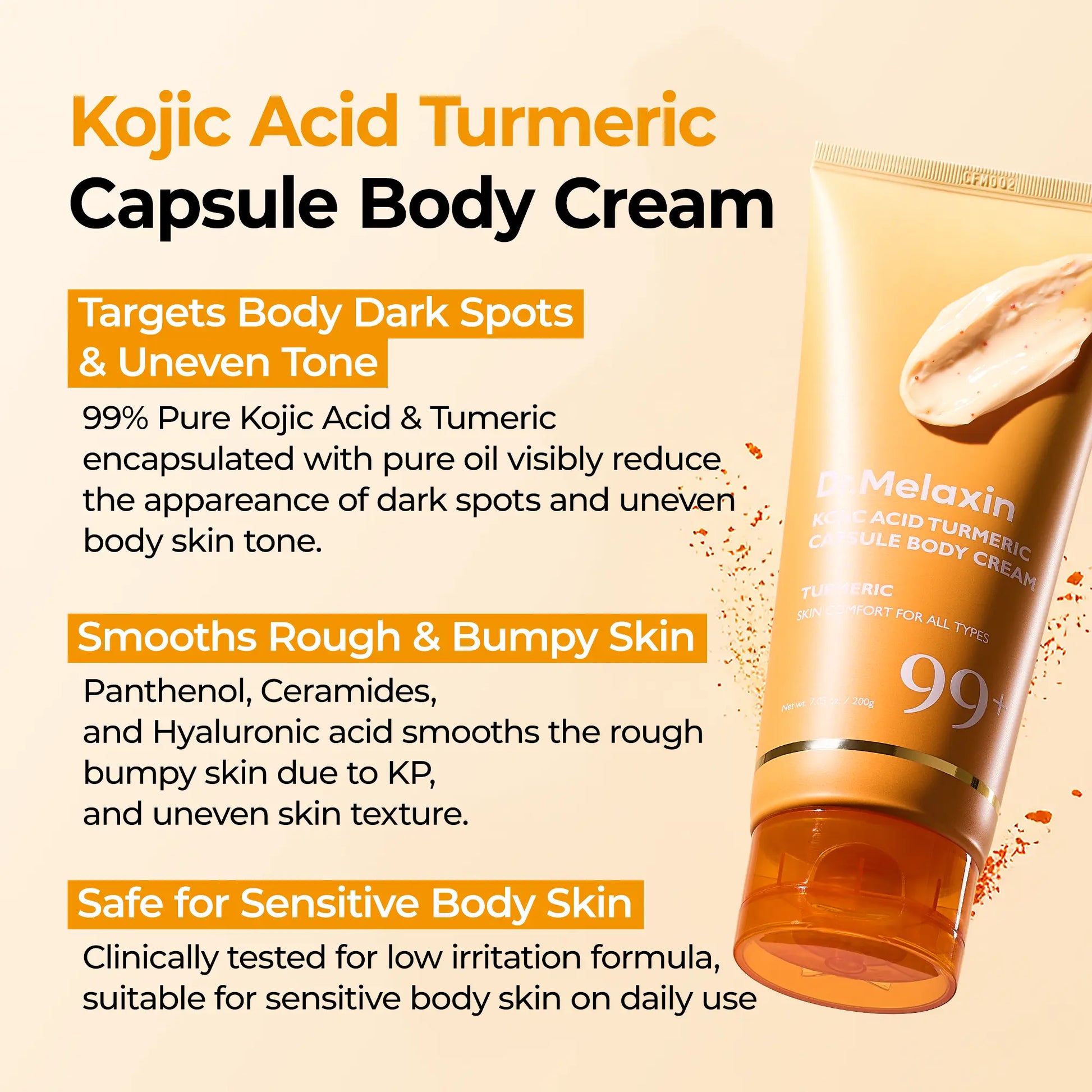[Dr.Melaxin Official] 2-Step Body Glow Routine | Kojic Turmeric Spray & Brightening Cream for Dark Spots & Smooth Skin