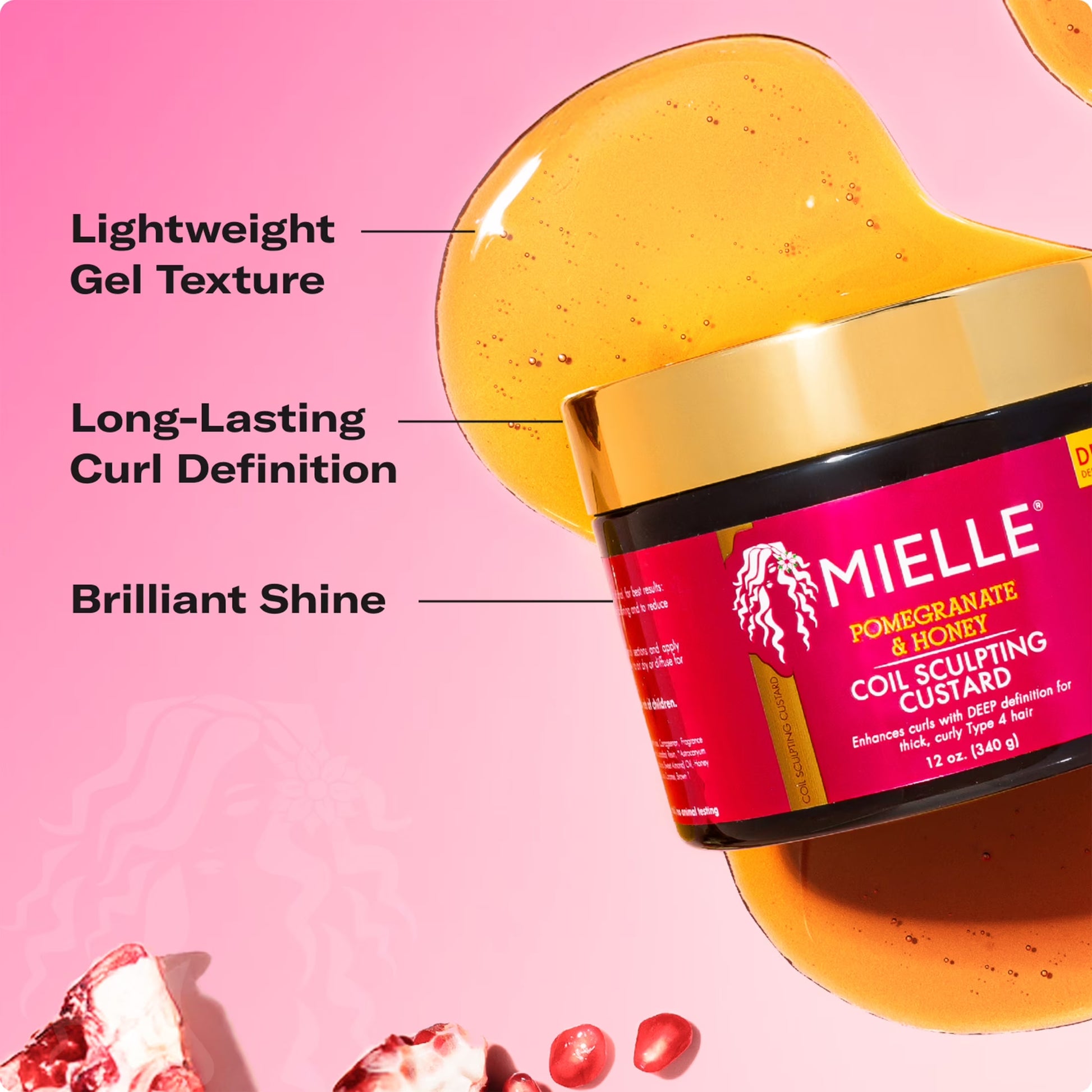 Mielle Pomegranate and Honey Coil Sculpting Custard - 12 Oz